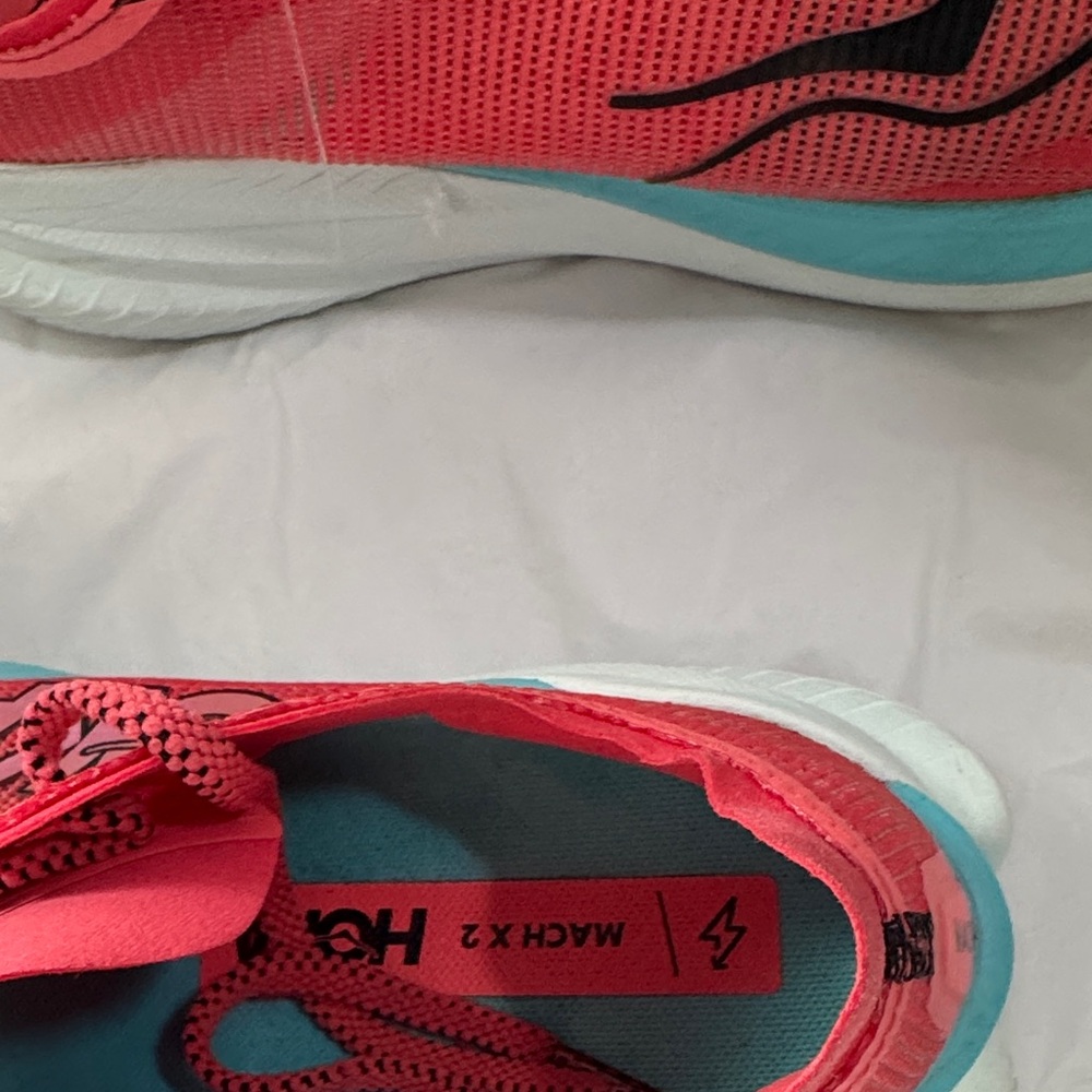 Hoka MACH X 2 Women's peach and Teal Athletic Shoes - Picture 10 of 14